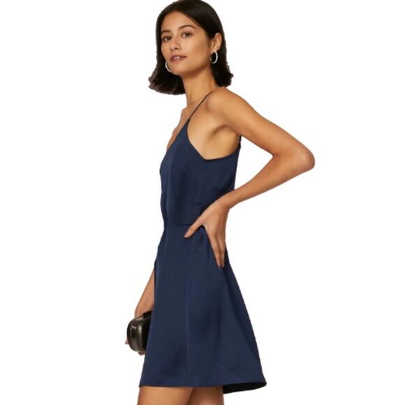 Marissa Webb One Shoulder Tie Dress in Navy Blue Size 4 - Picture 2 of 3